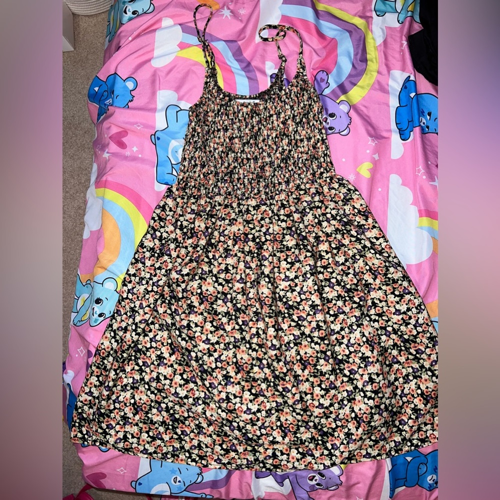 Papaya Floral Flowy Beautiful Summery Spring Dress